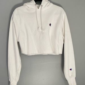 White cropped champion hoodie